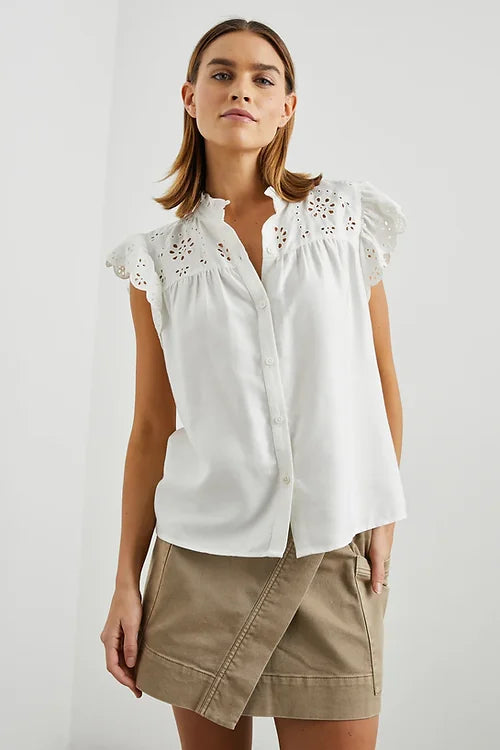 MARLENE BUTTON DOWN (White Denim)