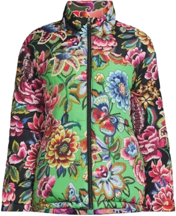 Pia Reversible Puffer Jacket (Antique Flower)