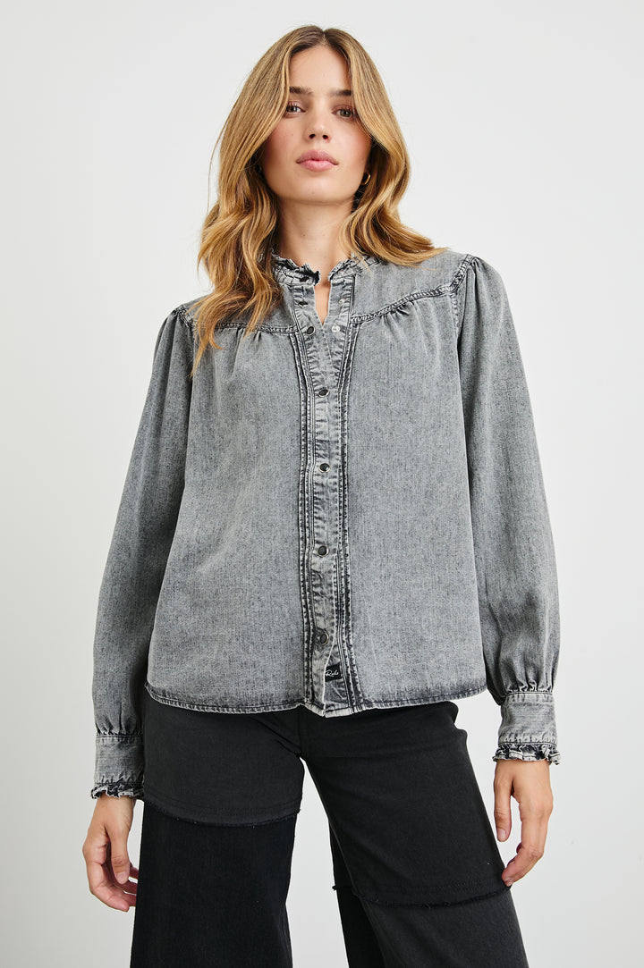 Alanna Shirt (Black Acid Wash)