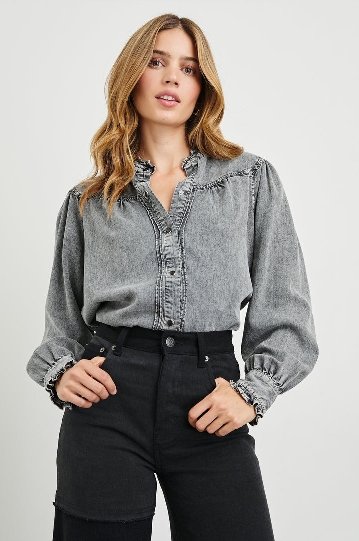 Alanna Shirt (Black Acid Wash)