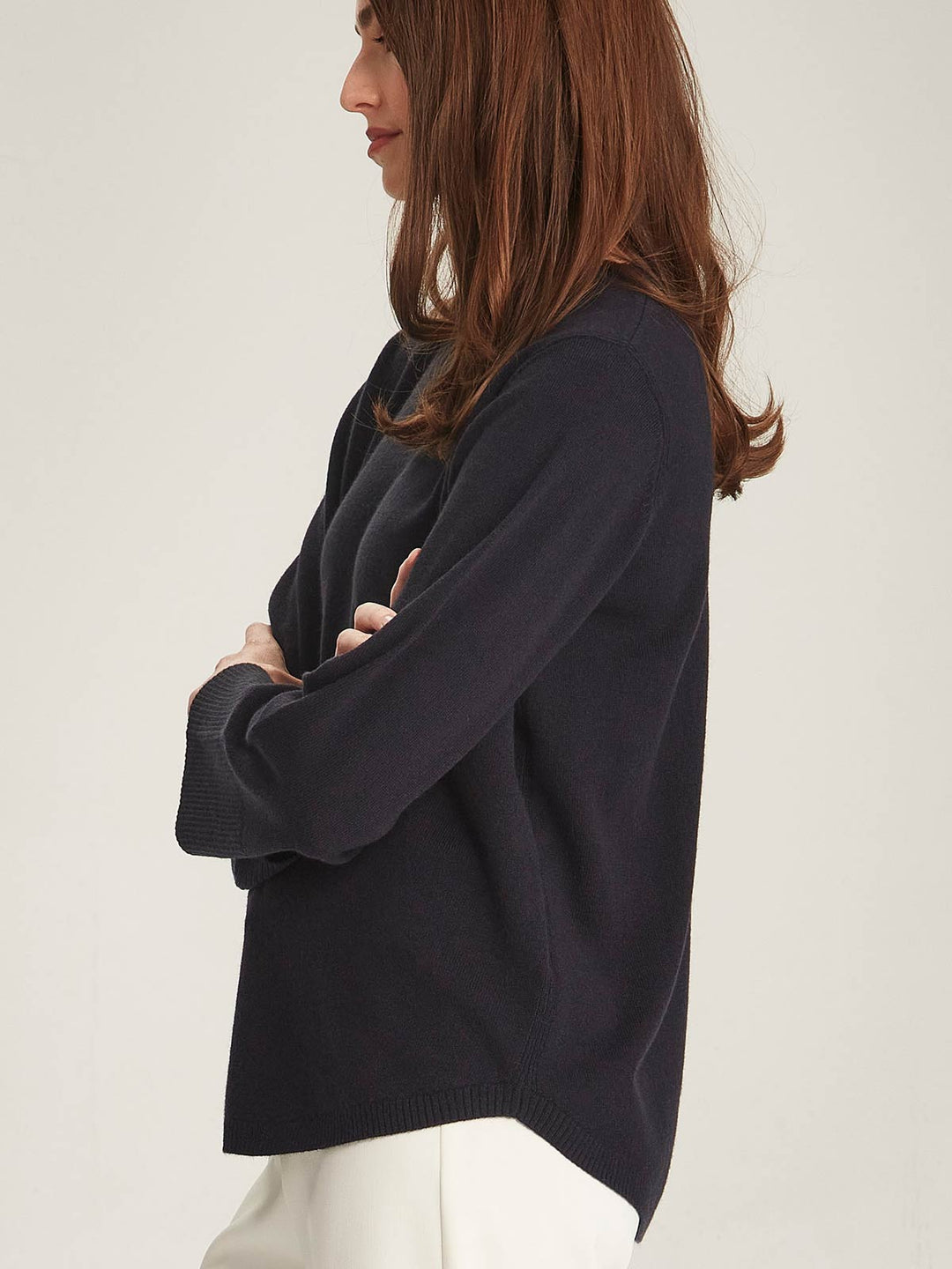 Piper Cashmere Sweater (Blackened Blue)