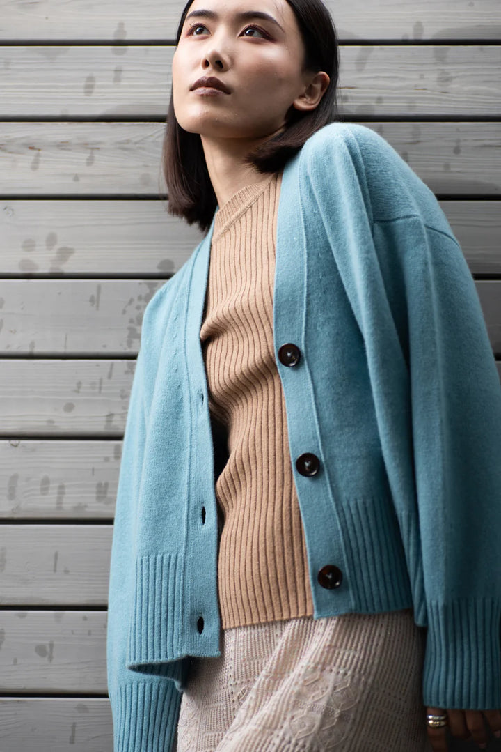 N.99 Cashmere Blend Cardi (Sicily Blue)