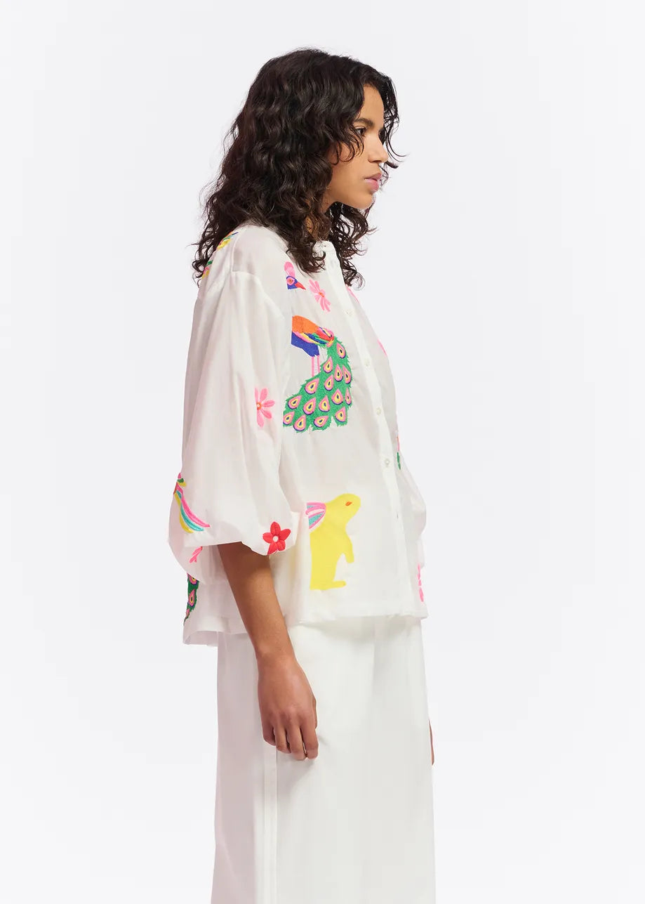 FELHI Embroidered Shirt (Off white)