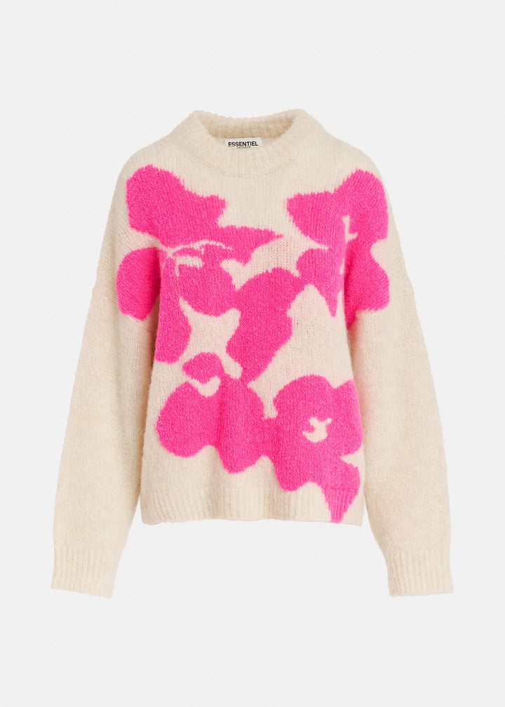 GARCON Jumper (Ecru / Neon Pink)