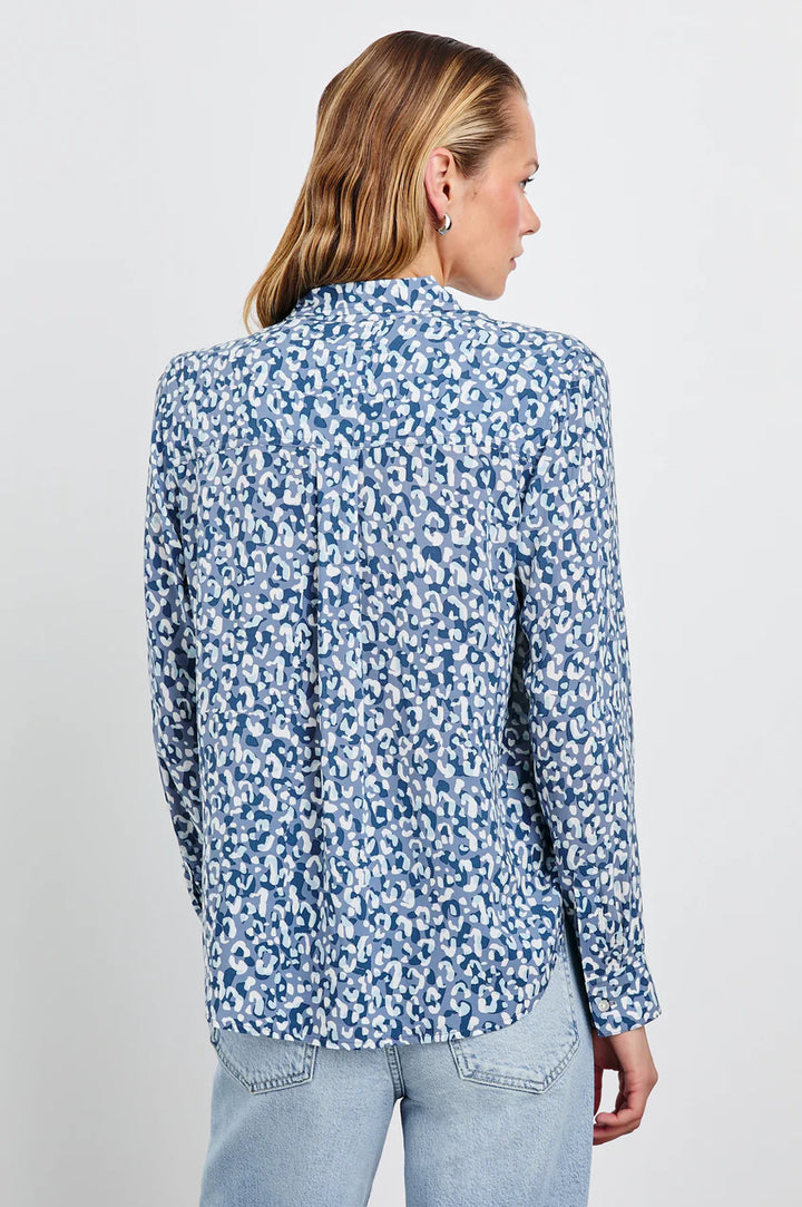 Josephine Shirt (Blue Mixed Cheetah)