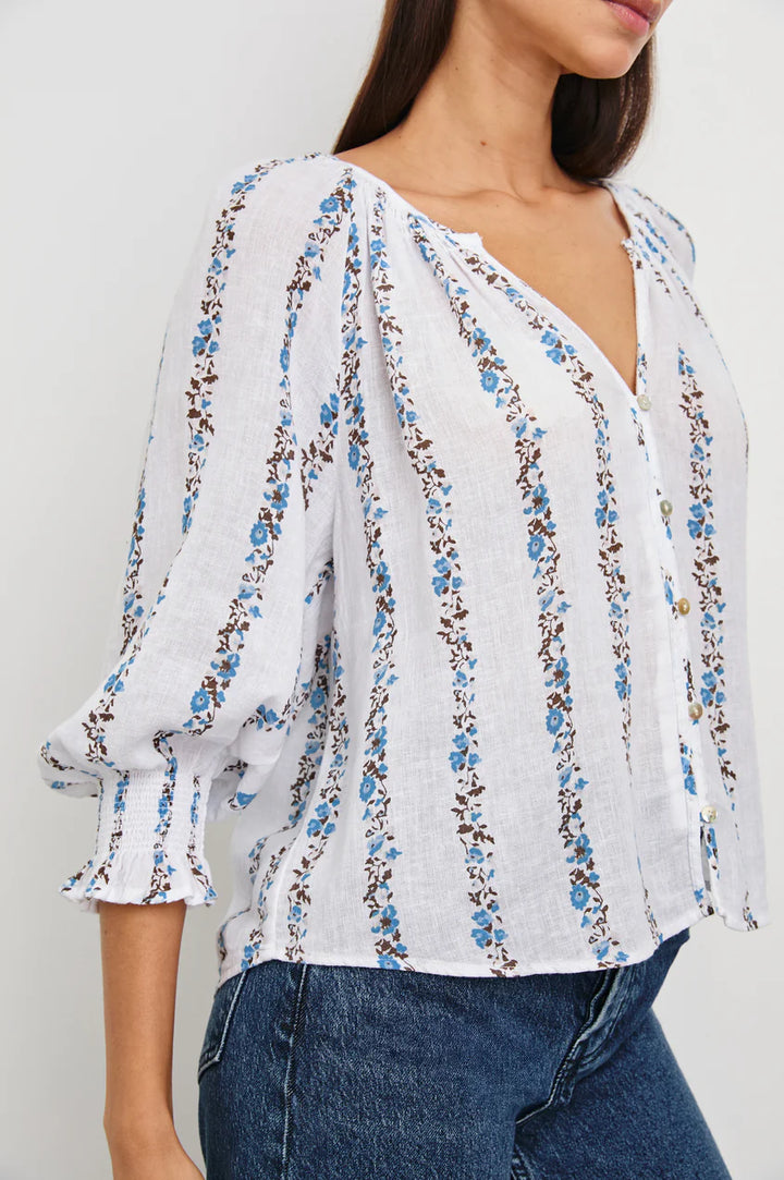 Mariah Top (Bluebell Stripe)