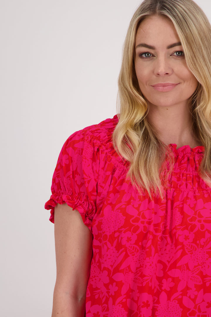 Polly Top (Pink/Red Floral)