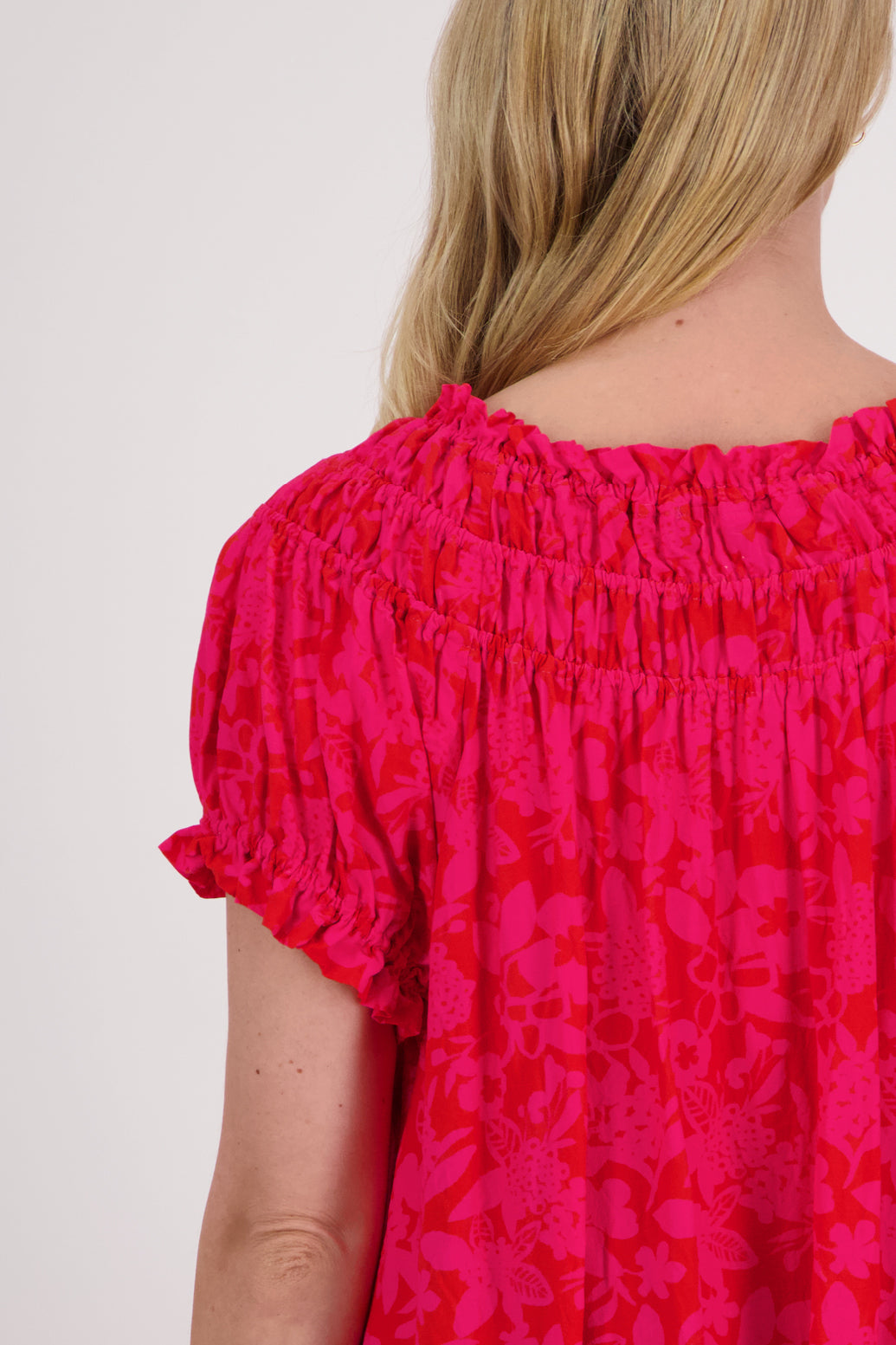 Polly Top (Pink/Red Floral)