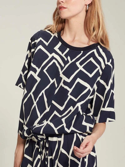 Dea Print Top (Navy Print)