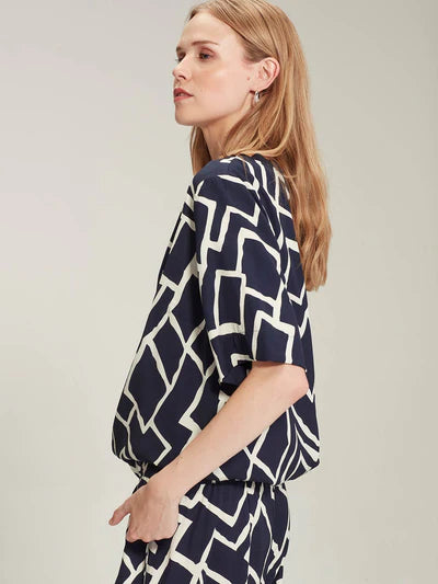 Dea Print Top (Navy Print)