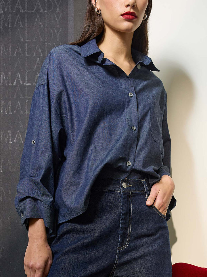 Jodi Chambray Shirt (Dark Indigo)