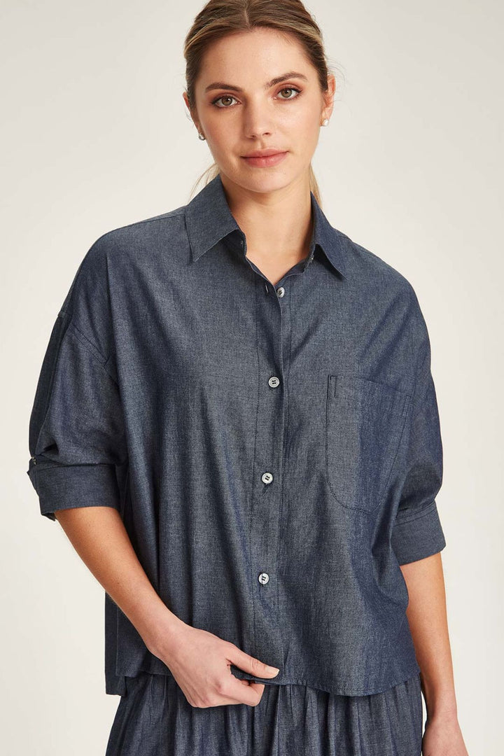 Jodi Chambray Shirt (Dark Indigo)