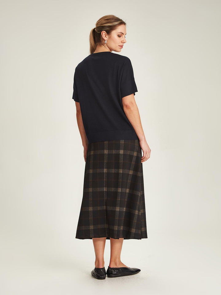 Helena Check Skirt (Black Check)