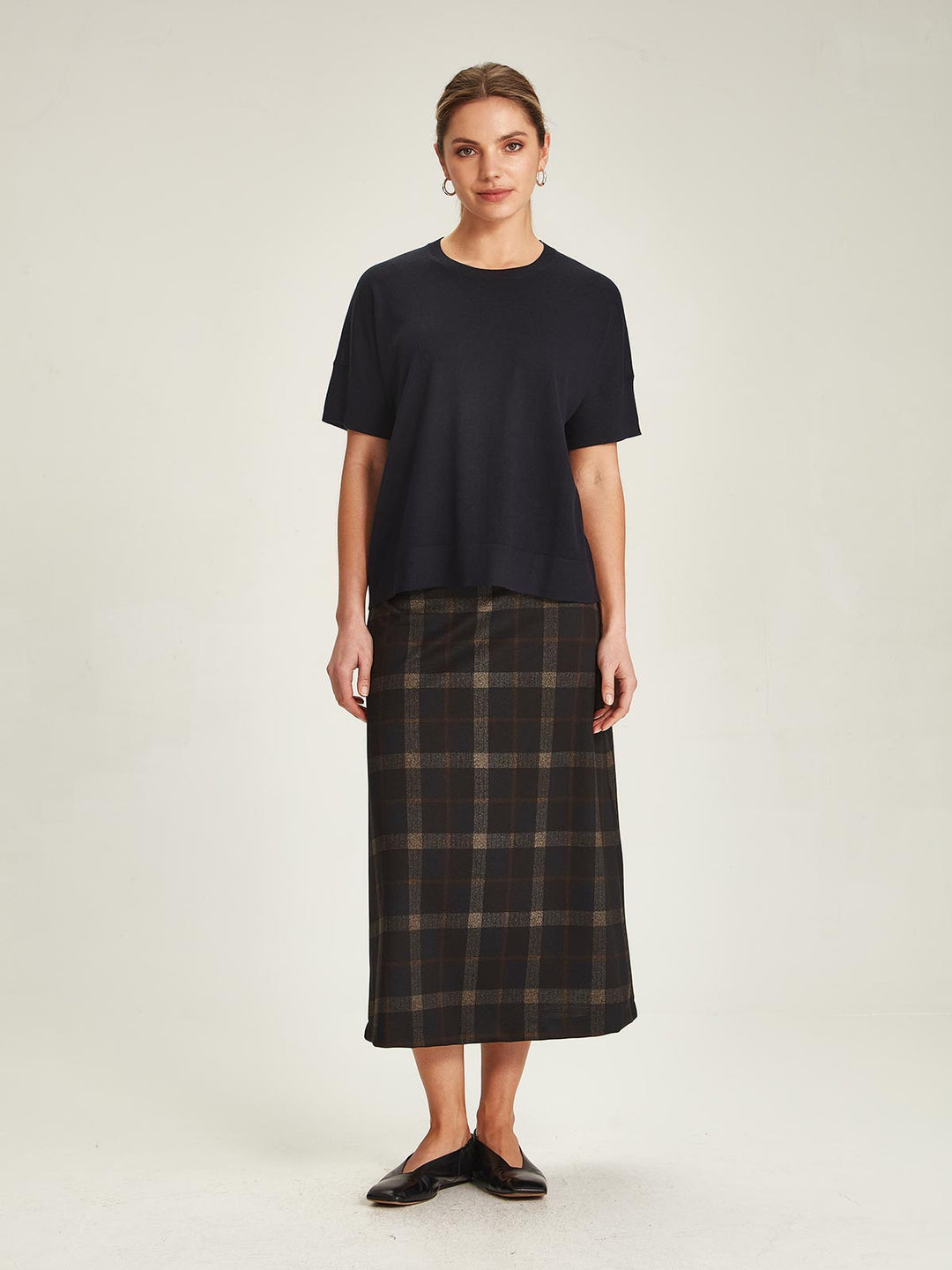 Helena Check Skirt (Black Check)