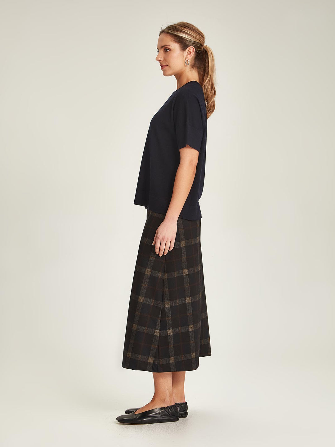 Helena Check Skirt (Black Check)