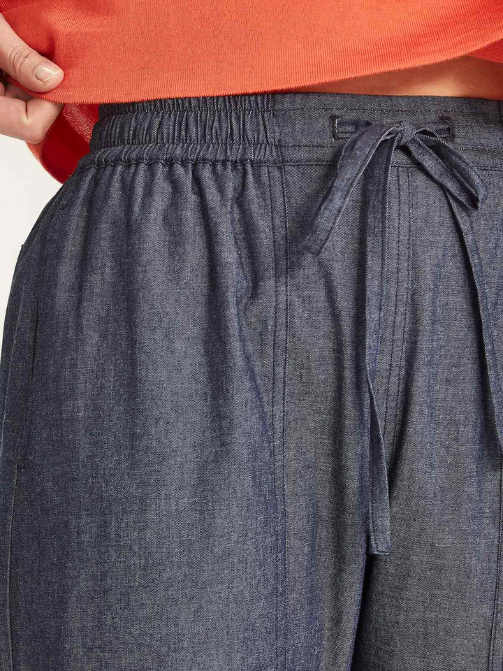 Serena Chambray Pant (Dark Indigo)