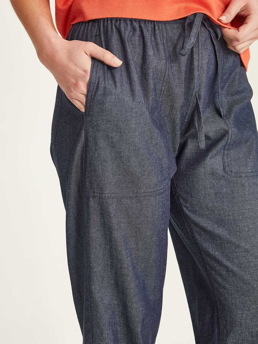 Serena Chambray Pant (Dark Indigo)