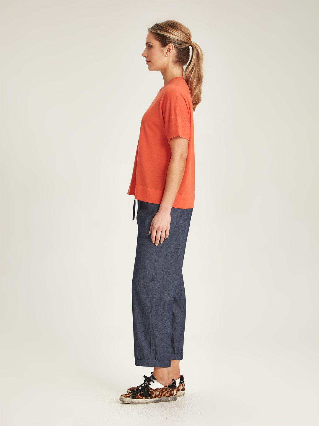 Serena Chambray Pant (Dark Indigo)