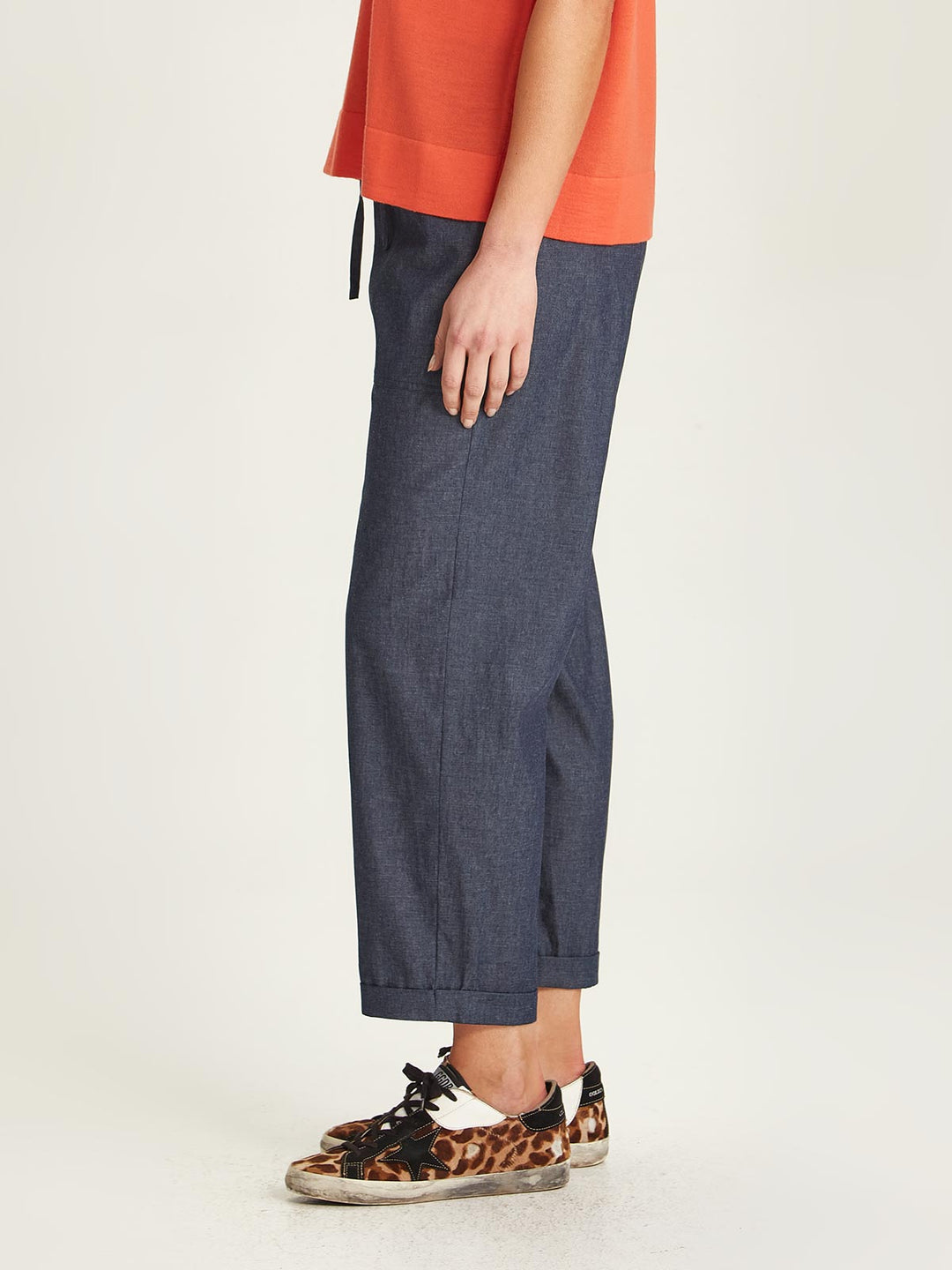 Serena Chambray Pant (Dark Indigo)