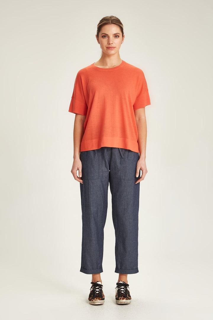 Serena Chambray Pant (Dark Indigo)