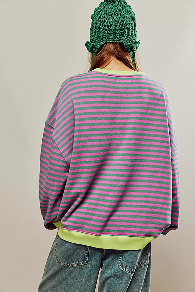 CLASSIC STRIPED CREW (Pink Combo)