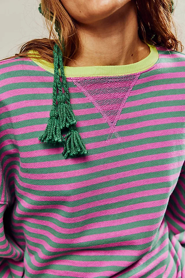 CLASSIC STRIPED CREW (Pink Combo)