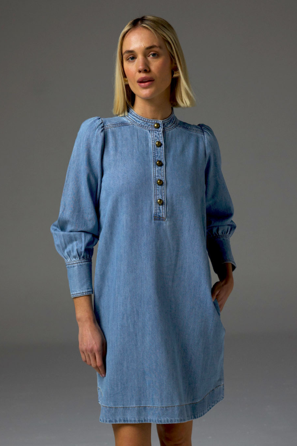 elocution dress (light washed denim)