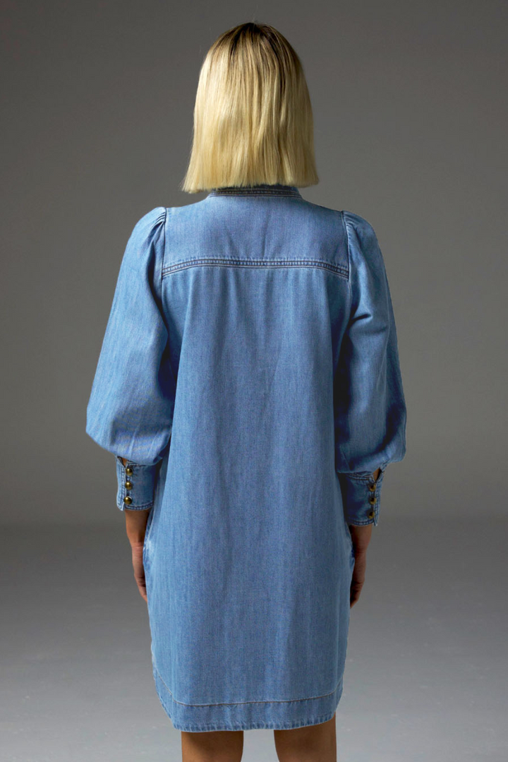 elocution dress (light washed denim)